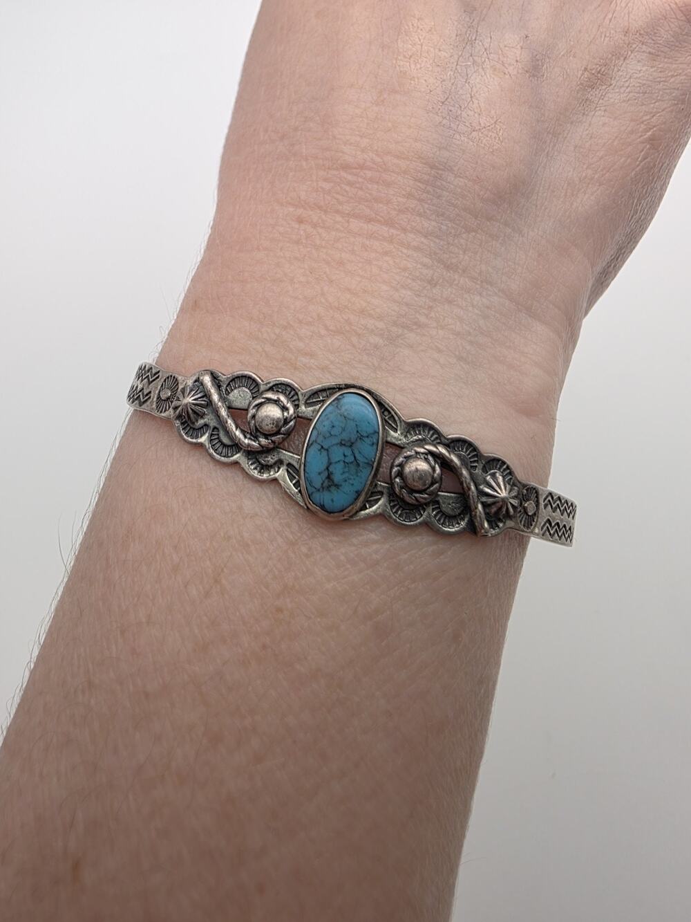Native American Sterling Silver 925 Turquoise Bracelet